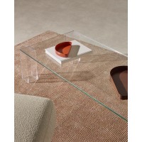 Журнальный столик Adularia из стекла прозрачного цвета 140 x 60