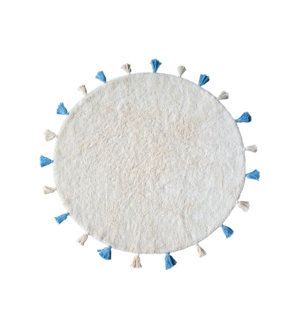 Хлопковый ковер Lillaland COLORFUL WHITE BLUE D140