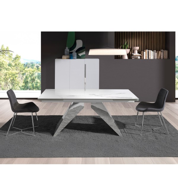Раздвижной обеденный стол 1116/MC22183DT из керамики с мраморной отделкой