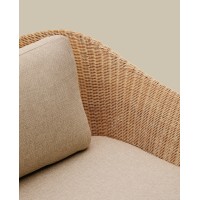 3-местный диван Galea из тикового дерева и синтетического ротанга, 223 см