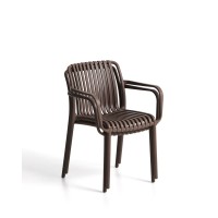 Уличный стул Isabellini из пластика коричневого цвета