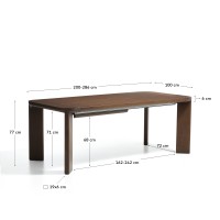 Раздвижной стол Jondal из массива и шпона дуба с отделкой под орех, 240 (320) x 100