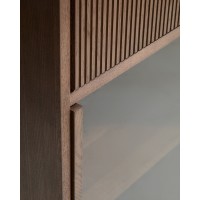 Сервант Helvine с 4 дверцами и 4 ящиками из шпона ясеня с отделкой орех, 200 x 80 см 
