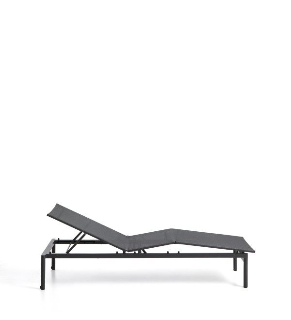 Шезлонг Lesina из алюминия и ткани графитового цвета
