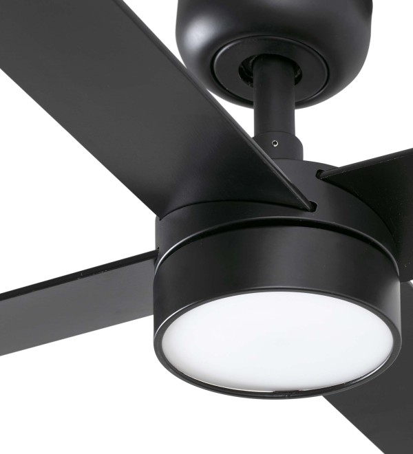Потолочный вентилятор RUDDER L 4 Ш1320MM черный/орех 4P 18W LED CCT DIM TUYA