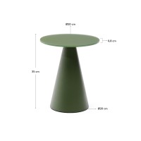 Журнальный столик Wilshire из стекла и стали зеленый Ø30cm