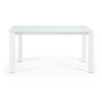 ATTA Стол 160 (220) x90 белое стекло