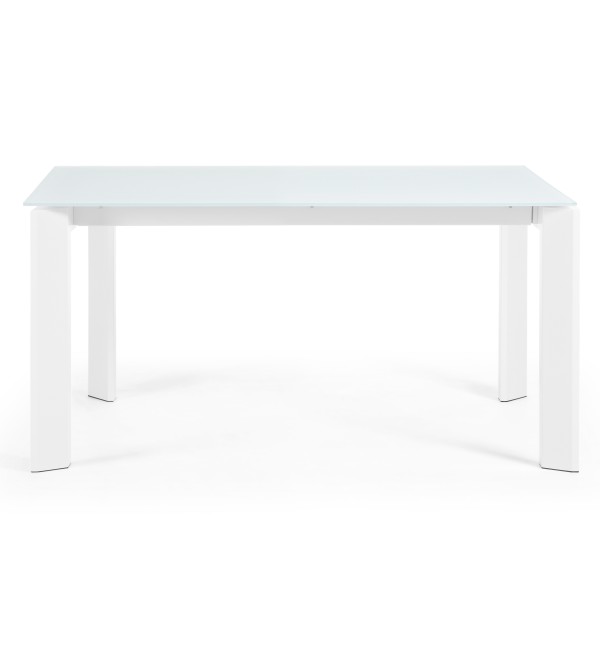 ATTA Стол 160 (220) x90 белое стекло