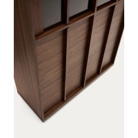 Витрина Onix из массива ореха и орехового шпона темная отделка 101 x 170 см