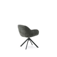 Dorina Вращающееся кресло из зеленого шенилла и стальными зелеными ножками