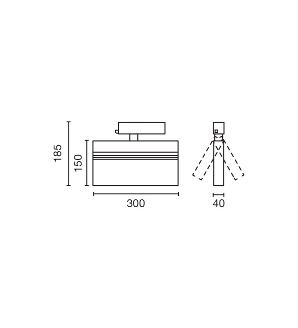 Трековый светильник BLIT 300mm черный 33W 2700K CRI90 DALI