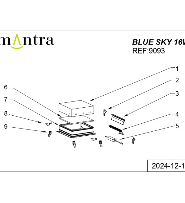 9093 Встраивамое светодиодное окно MANTRA BLUE SKY