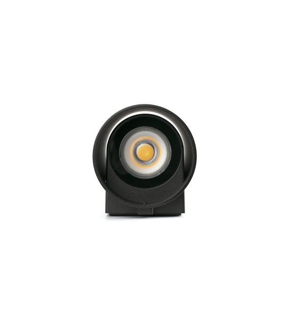 Уличный настенный светильник KOV круглый черный LED 2x6W 2700K 14°/14°