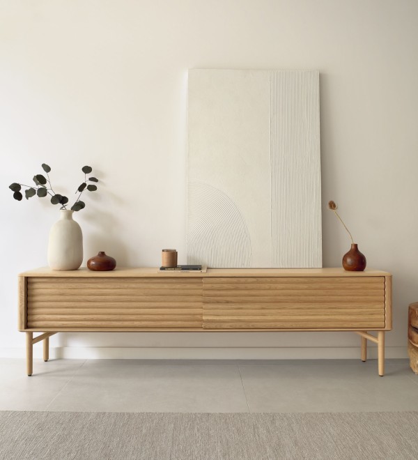 Тумба под TV Lenon из древесины дуба 200 x 55 cm