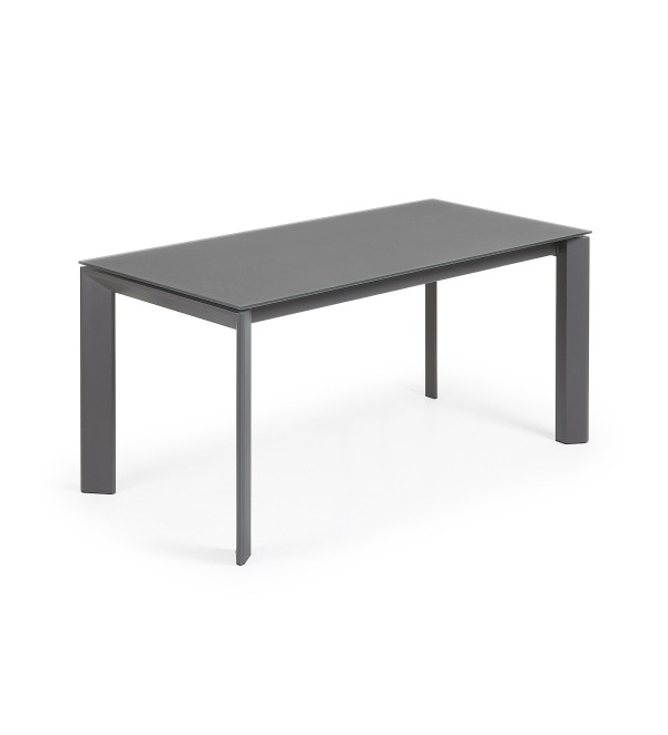Стол Atta 160 (220) x90 антрацит, темно-серый, стекло