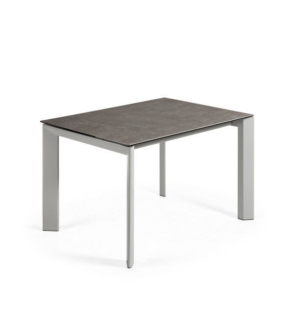 Стол Atta 120 (180) x80 серый керамика Vulcano Ash