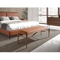 Банкетка 5112/BS19033 из коричневой экокожи