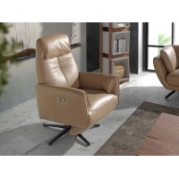 Вращающееся кресло Double Relax/ 5086 с кожаной обивкой