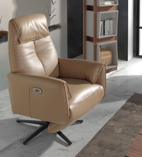 Вращающееся кресло Double Relax/ 5086 с кожаной обивкой