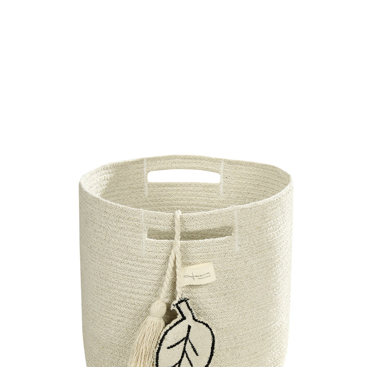 Корзина с листом бежевая 30*30*30