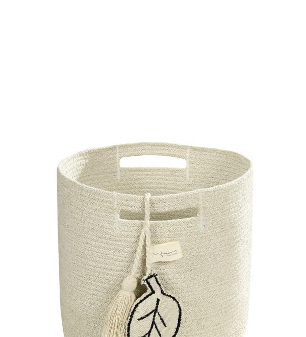Корзина с листом бежевая 30*30*30