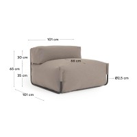 Square пуф квадратный со спинкой 101 x 101 см, бежевый, для садового модульного дивана