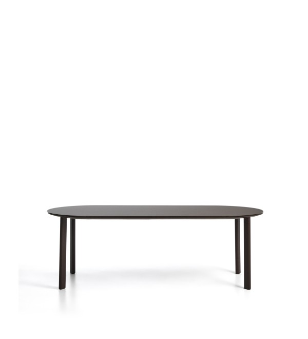 Уличный стол Erice из алюминия и закаленного стекла коричневого цвета, 230 x 100 см