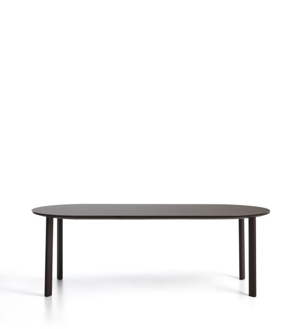 Уличный стол Erice из алюминия и закаленного стекла коричневого цвета, 230 x 100 см
