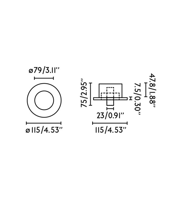 Черный встраиваемый светильник Click LED 3W 2700K