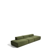 Четырехместный диван Blok из толстого зеленого вельвета, 380 см