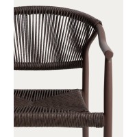 Уличный стул Livadia из коричневого алюминия и веревки