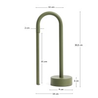 Переносная настольная лампа Bow из зеленого алюминия