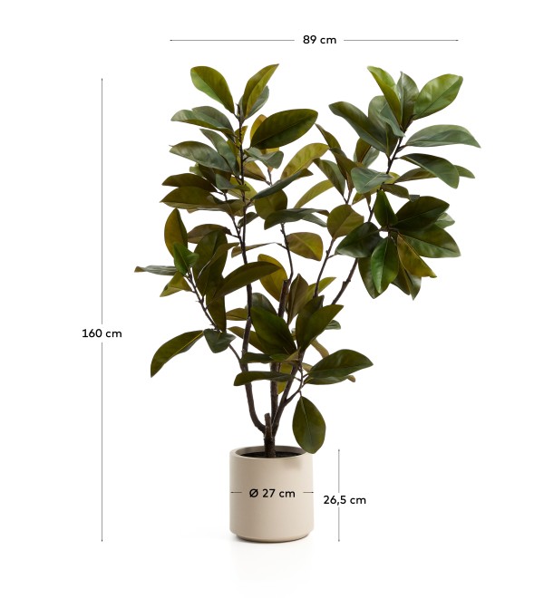 Искусственное растение Magnolia в белом горшке, 160 см