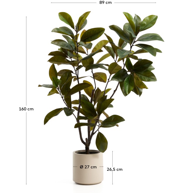 Искусственное растение Magnolia в белом горшке, 160 см
