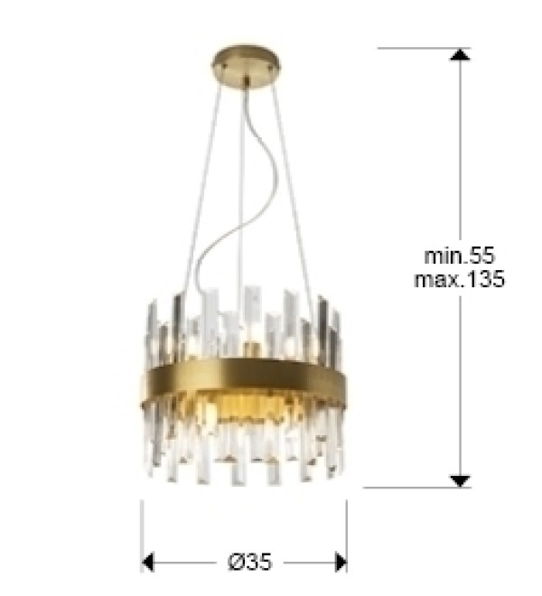 Люстра Grace 10L золотистая