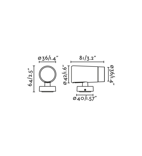Уличный светильник PUK PROYECTOR черный LED Ш36 4W 3000K 20°