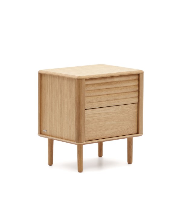 Lenon Тумбочка с 2 ящиками из шпона дуба 50 x 55 см
