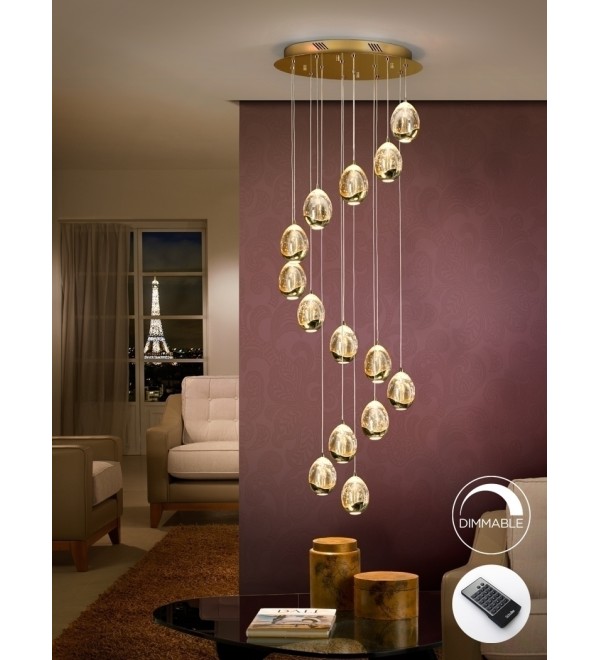 Люстра Rocio LED 14L DIM золотая