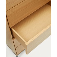 Vedrana Комод с 5 ящиками из дубового шпона со стальными ножками 60 x 114 см