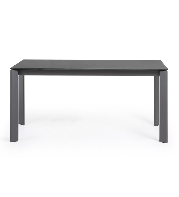 Стол Atta 160 (220) x90 антрацит, темно-серый, стекло