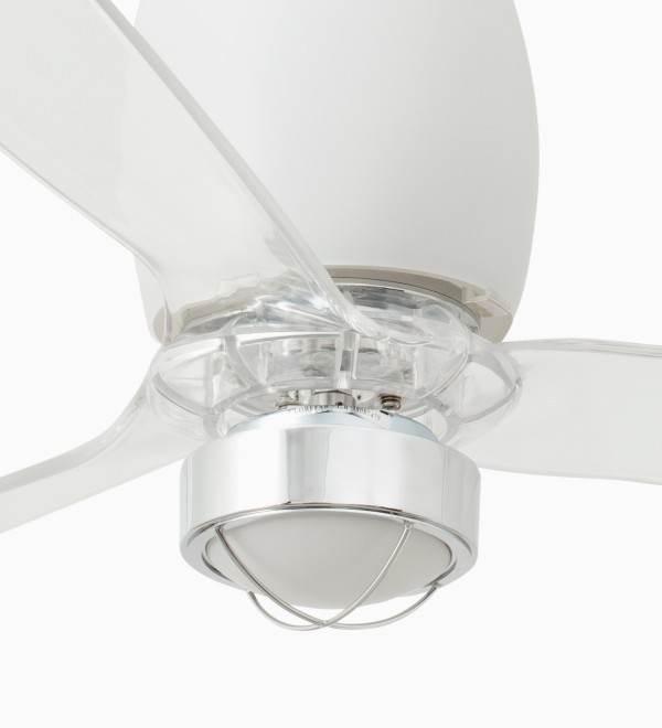 Потолочный вентилятор Eterfan мат. LED белый/прозрачный 128 см