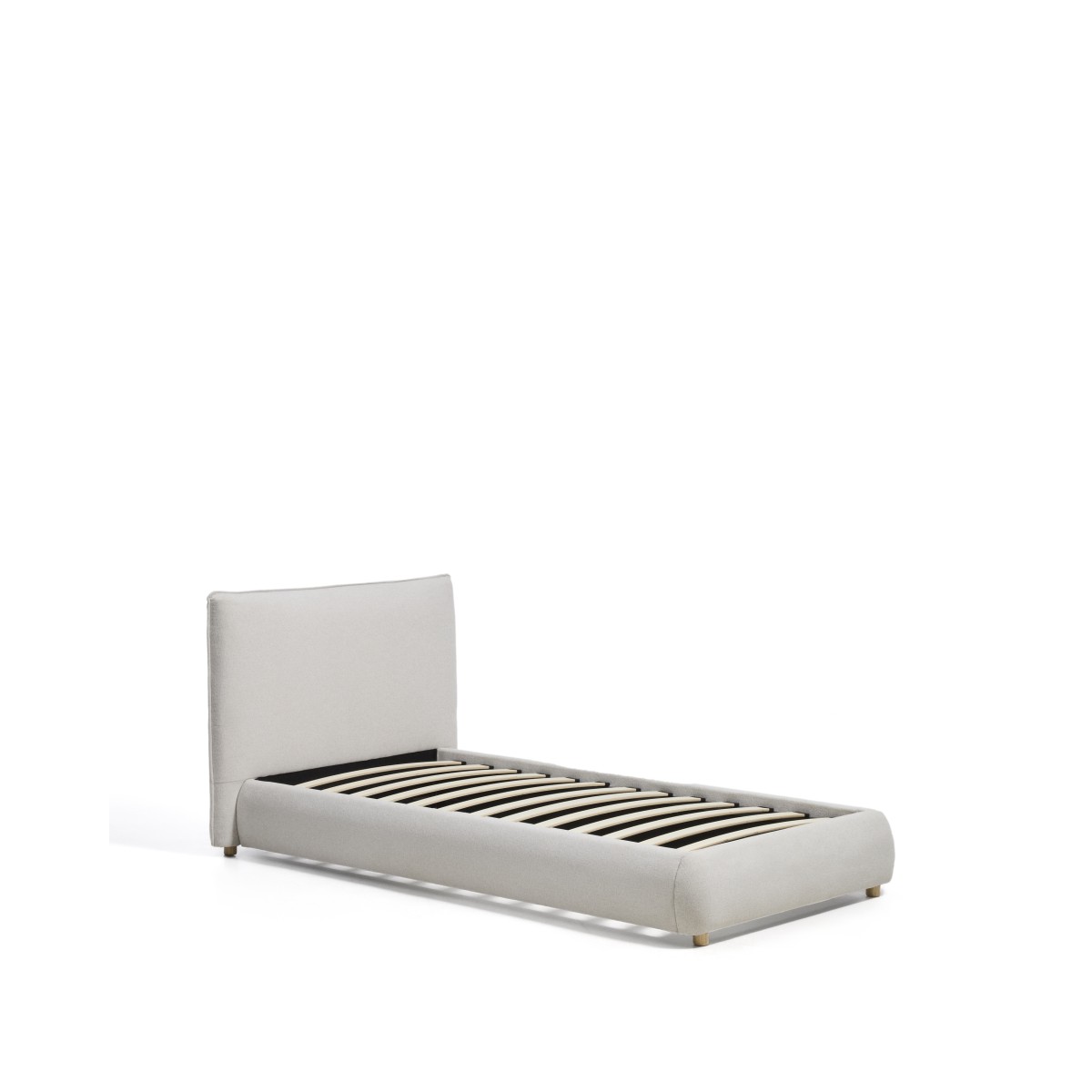 Кровать Elero из шенилла цвета экрю для матраса 90 x 200 см