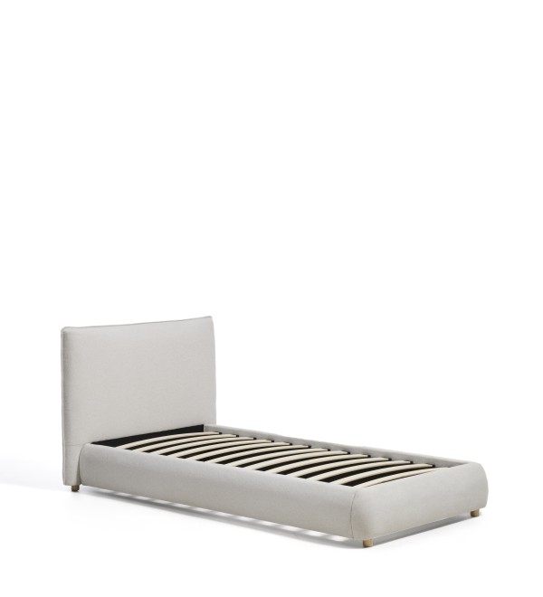 Кровать Elero из шенилла цвета экрю для матраса 90 x 200 см