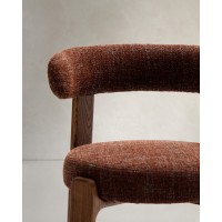 Стул Granite из терракотовой синели и массива ясеня с отделкой орех
