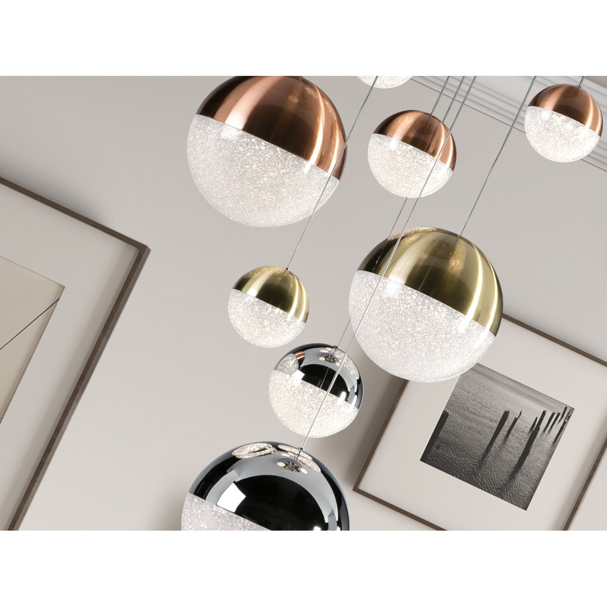 Подвесной светильник Sphere 9L LED Ø50 DIM разноцветный