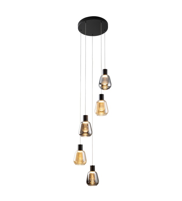 Люстра Carisa 5L черный/золотой D40