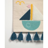 Гобелен Delmare хлопковый с парусной лодкой 25 x 25 cm