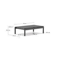 Журнальный столик Sorells из серого алюминия 57 x 91 см
