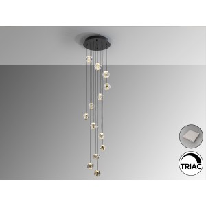 Люстра Zaria 13L черный/золотой/прозрачный D60 DIM