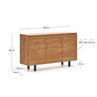 Сервант Uxue из массива акации с беленой отделкой 150 x 88
